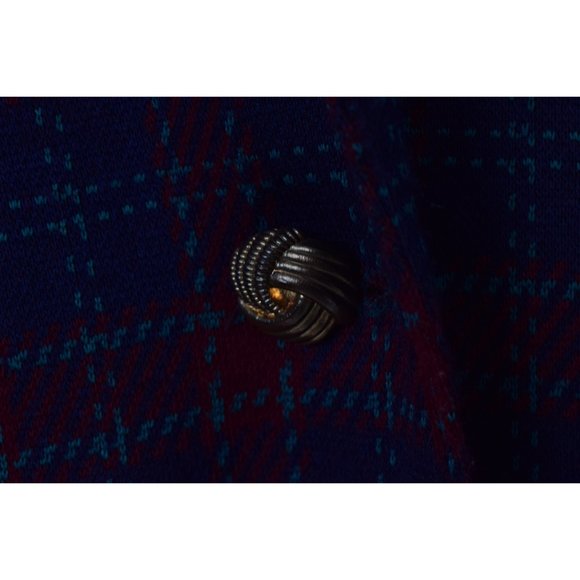 Vintage 80s‎ Purple Plaid/Polyester Women Blazer by Cricket Lane - Picture 8 of 9
